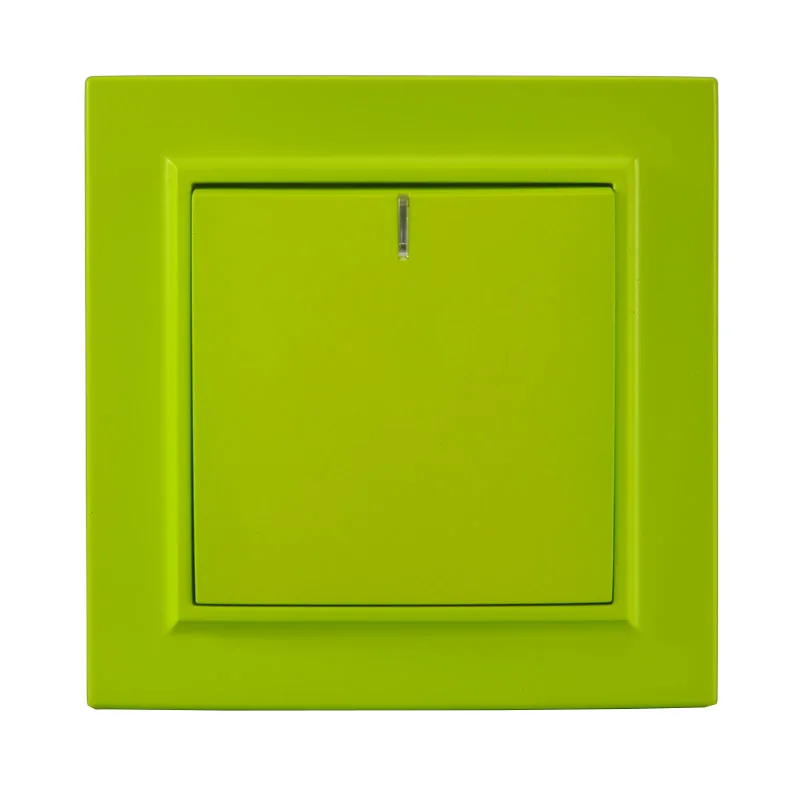 

Light switch 1 gang 1 way with indicator European standard Decorative wall switch 10A 250V legrand Schneider EP-03 yellow Green