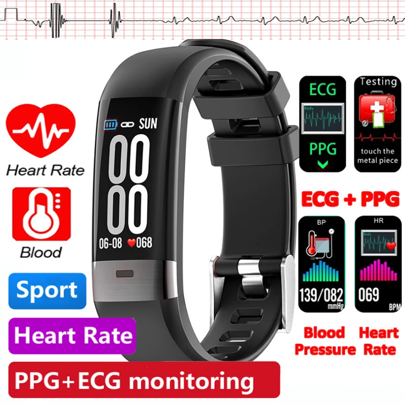 hrv Smart bracelet pressure health measurement intelligent pulsometr with fitness PPG ECG smart watch blood Wrist man women band
