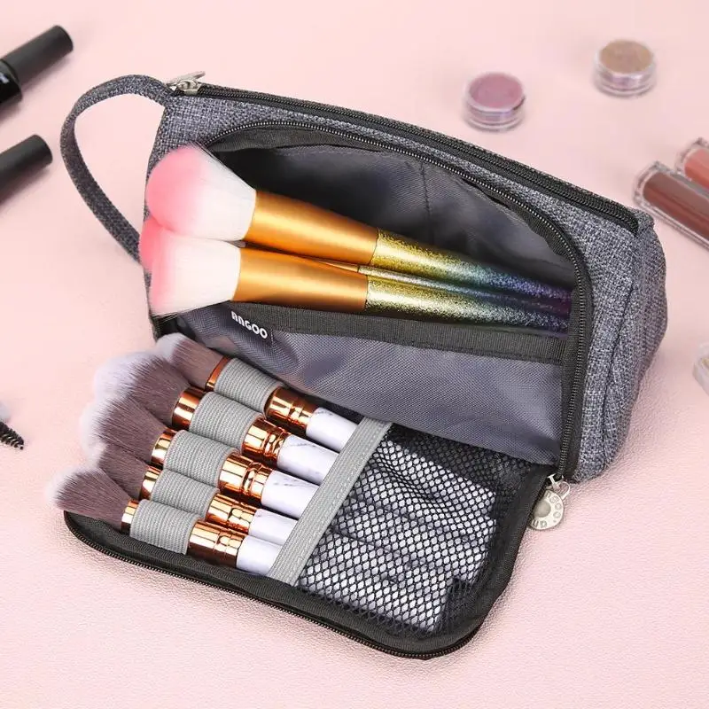 Simple Canvas Candy Colored Large Capacity Stationery Bag Cosmetic Package