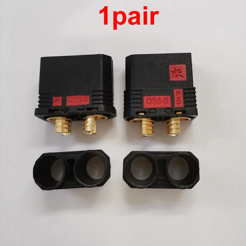 1 пара RC Drone Battery EC8 Anti-spark 8 мм Gold Banana коннектор QS8-S штепсельная вилка с защитной