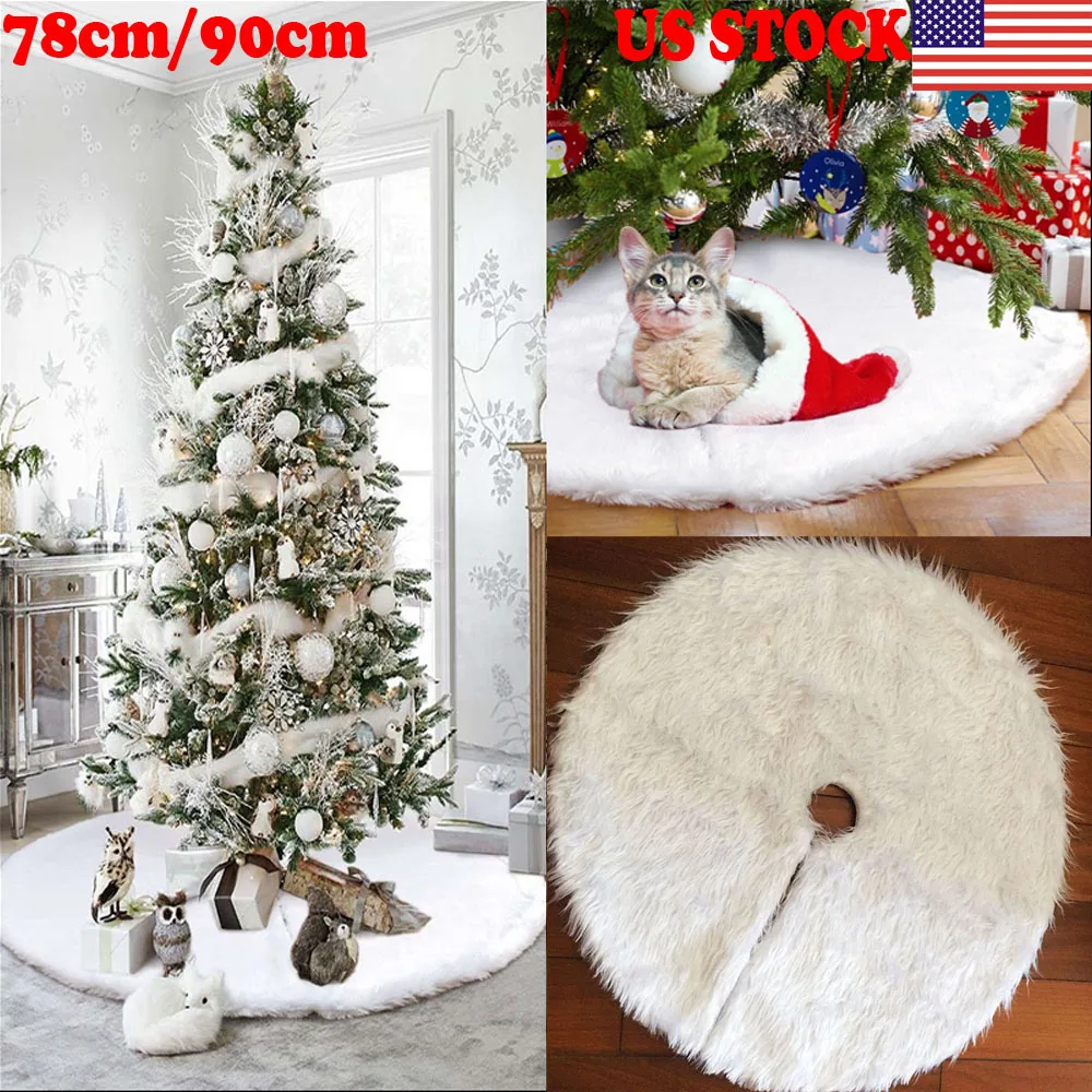 78 см 90 см Снежный плюш Рождественская елка юбка базовый Коврик покрытие Рождественские вечерние украшения