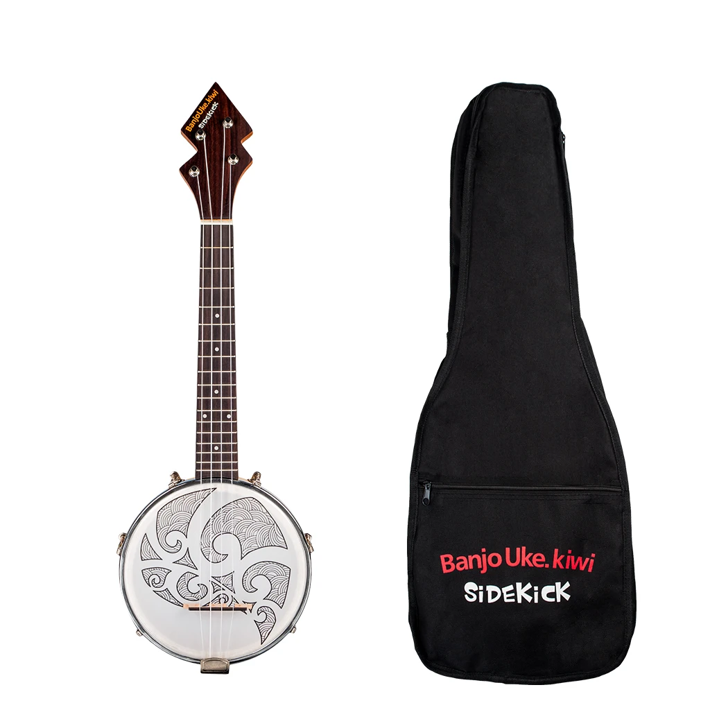 26 дюймов банджо Banjolele миниатюрная гитара укулеле-4-String Винтаж-покрытием с сумкой электронный тюнер