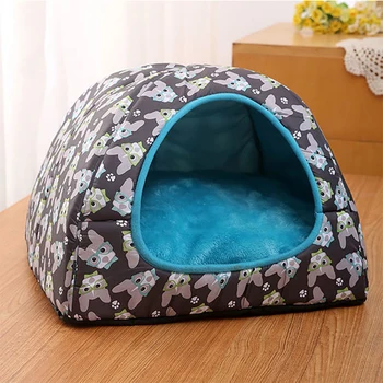 Warm Cat Bed Small Dogs Kittens House Pet Basket Cushion Cat Sleeping Pillow Mat Tent Puppy Lounger Soft Nest Cave Cats Beds 4