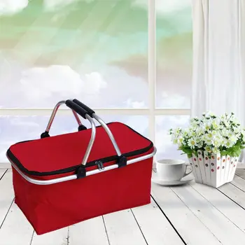 

Foldable Shopping Basket Laundry Hamper Storage Bag Oxford Cloth Handle Picnic