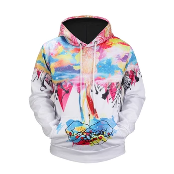 

Men/Women Harajuku Tie Dye Colorfull Graphic Pullovers Sweatshirt Hooded Casual Couples 3D Hoodies Sudaderas Hombre