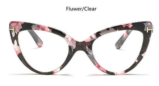 fluwer clear Черные кошачьи глаза очки женские близорукость Nerd оптические очки оправа Высокое качество прозрачные линзы женские очки модные очки - Цвет оправы: fluwer clear