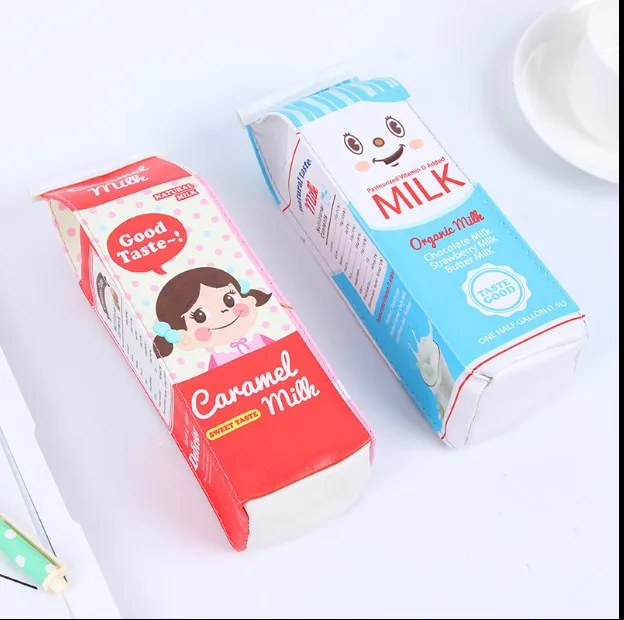 Пенал для мальчиков и девочек, модный дизайн, кошелек с изображением молока, сумка для женщин, на молнии, длинная сумка, кошелек, кошелек, симпатичный карандаш, сумка