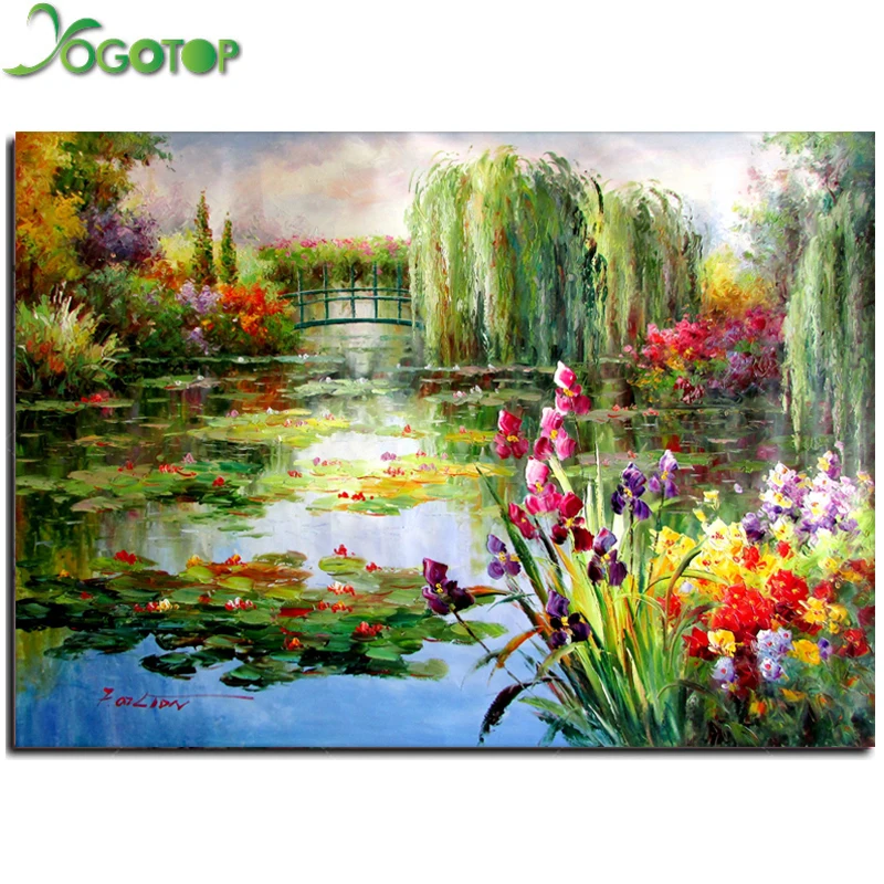 

Diy Diamond painting Full mosaic picture Square 5d diamond Embroidery sale,wall arts Claude Monet Colorful Water Lily YY1681
