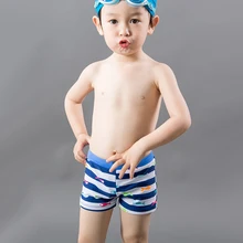 Shorts Swim-Trunks Swimming-Pool-Sunny Sandy-Suit 1-14 Fish-Pattern Blue White Stripe