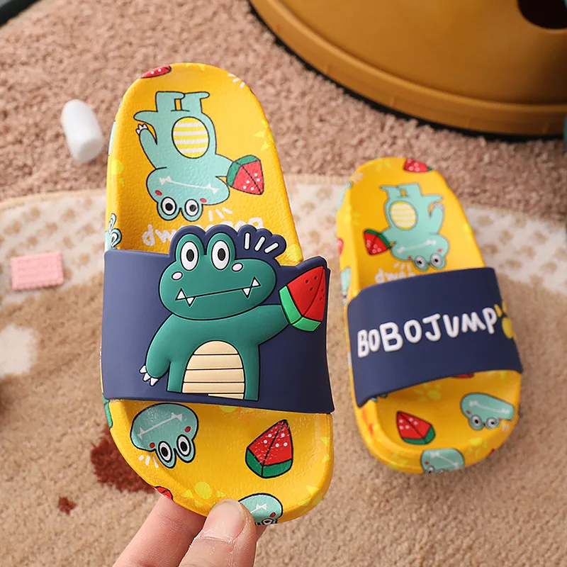 Suihyung 2022 New Kids Rainbow Unicorn Slippers Cute Cartoon Dinosaur Slippers For Boys Girl Summer Beach Shoes Children Sandals girls shoes Children's Shoes