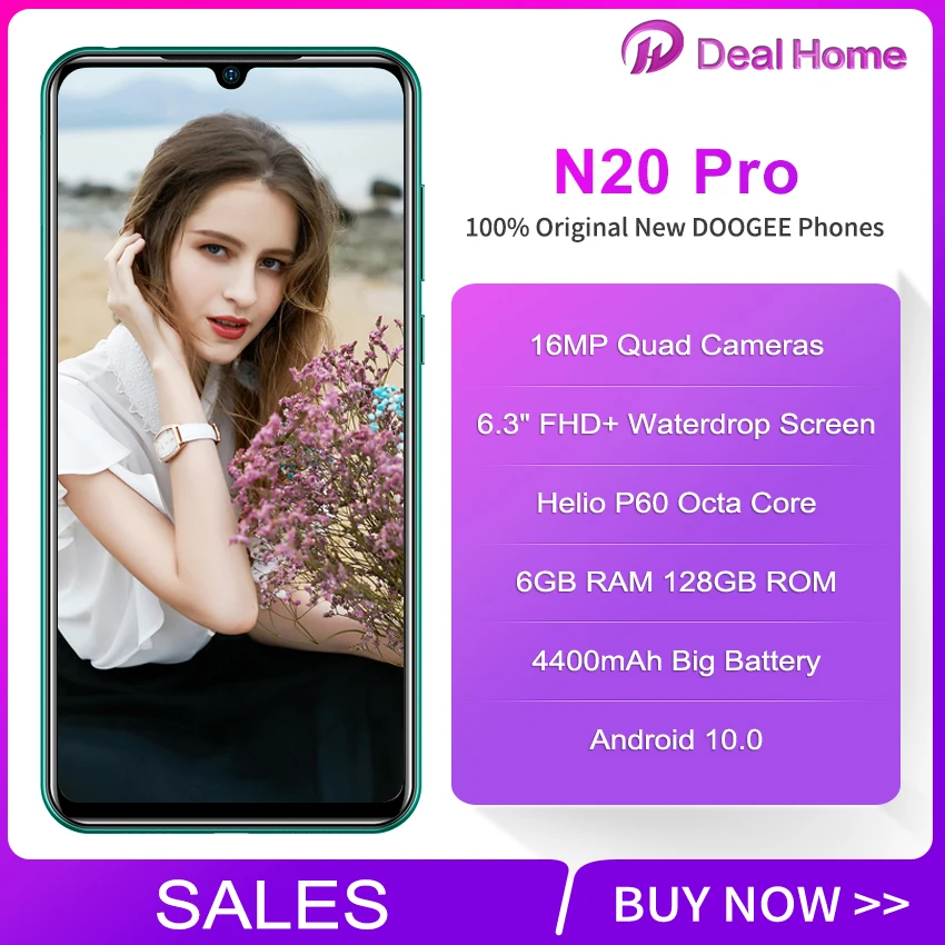 DOOGEE N20 Pro смартфон с 5 дюймовым дисплеем восьмиядерным процессором Helio P60 ОЗУ 6 ГБ