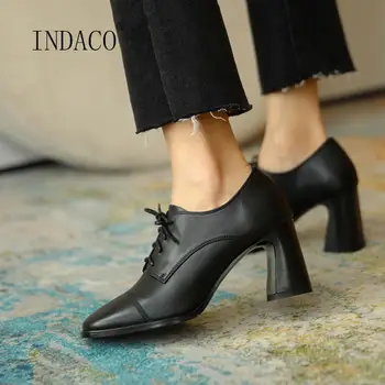 

2020 Women Winter Shoes Boots Office Shoes Female Square Toe Thick High Heels Shoes 7CM Ankle Boots For Women Shoes Autumn