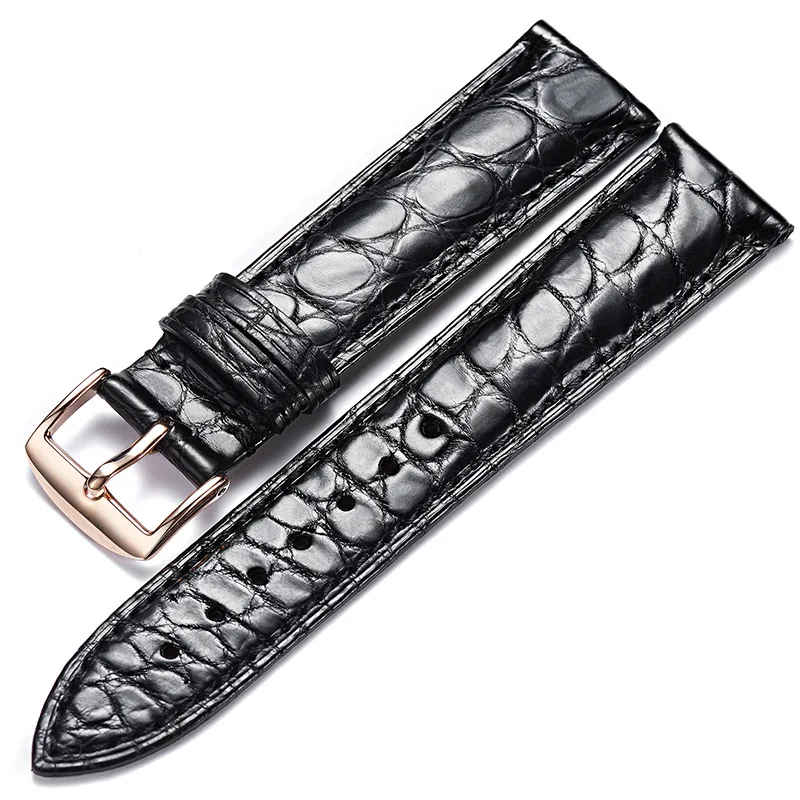 Genuine Crocodile Leather Watch Strap Metal Stainless Steel needle Buckle Alligator Leather Band - Цвет ремешка: BBC02