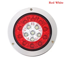  1pcs 12V 16 LED Car Round Amber Red Taillights Rear fog Light Stop Brake Running Reverse Lamp For Truck Trailer Lorry 