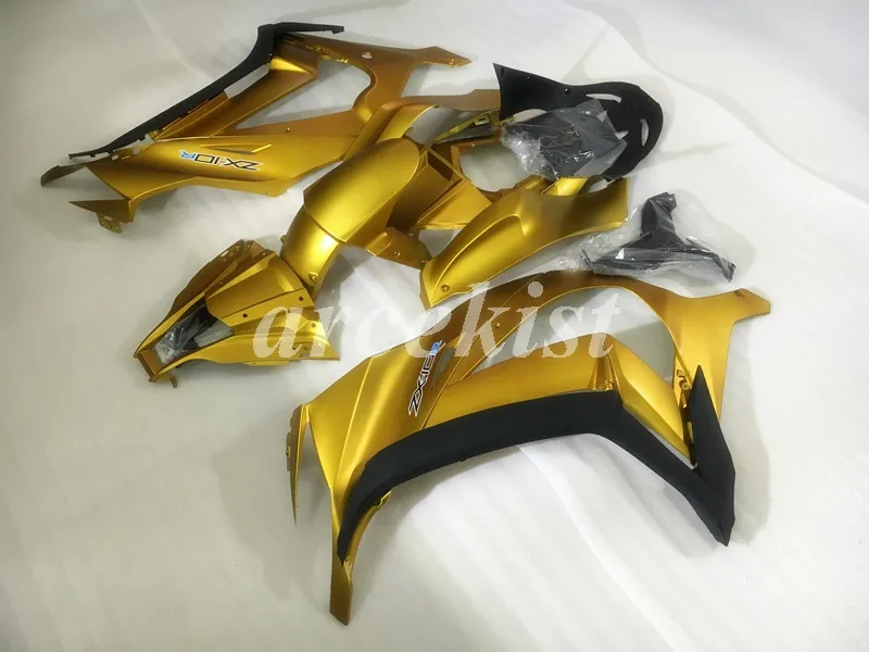 4 подарки ABS полный обтекатель комплект подходит для kawasaki Ninja ZX10R 2011 2012 2013 10R ZX-10R корпус набор золотисто-матовый