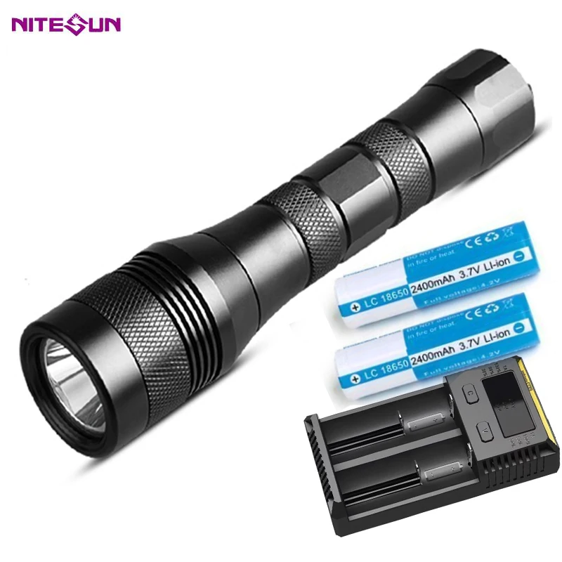 

NITESUN DIV01 Scuba Diving Flashlight CREE XM-L2 U4 max 1050LM beam 320 meter waterproof 150M dive torch with battery charger