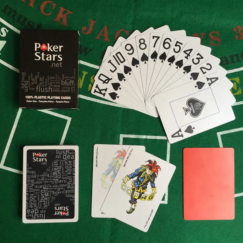 2Black K8356 2 компл./лот Baccarat Texas Hold'em пластиковые игральные карты водонепроницаемые атласные для покера карты Pokerstar настольная игра 2,48*3,46 дюймов - Цвет: 2Black