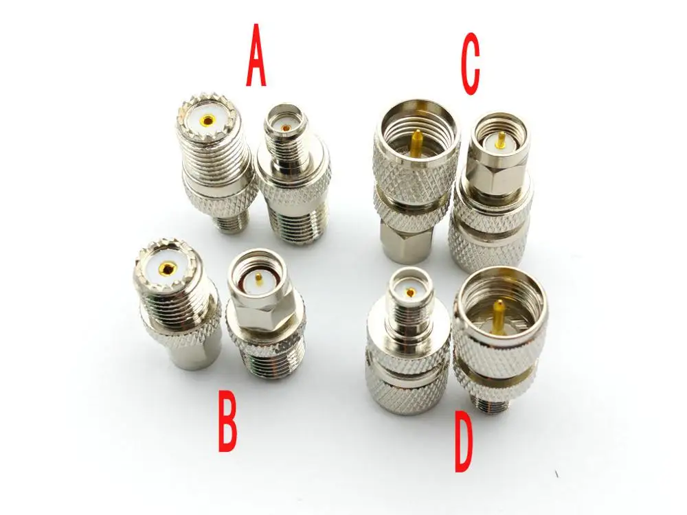 100pcs Mini UHF connector copper SMA Male/ Female plug to Mini UHF Female Jack RF Adapter