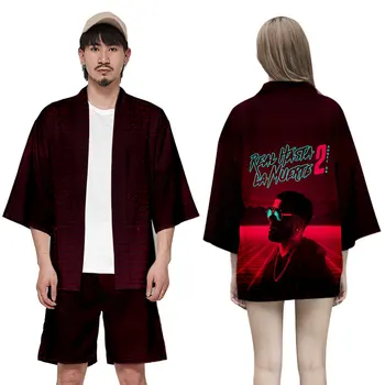 

WAMNI 3D Men Japanese Kimono Cardigan Anuel AA Real Hasta la Muerte Hip hop Clothing Harajuku Jacket Shirt Streetwear for women