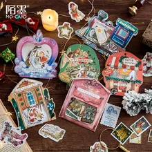 40sheet Christmas gilding sticker bag CHRISTMAS ISLAND Retro stamp stickers bullet journal sticker retro christmas