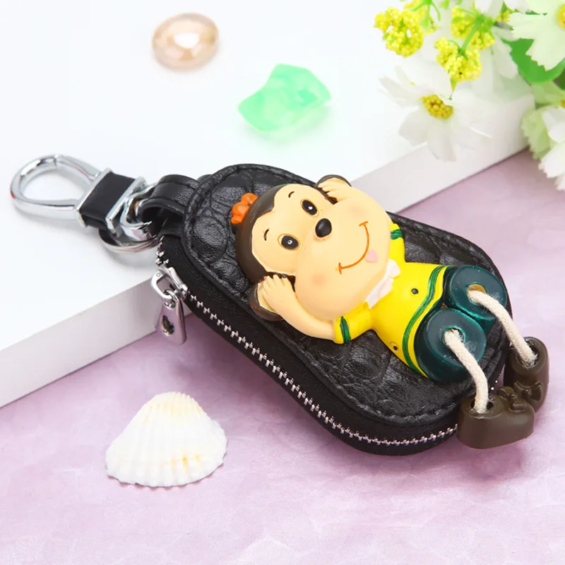 Style39 Милый мультяшный брелок Hello Kitty, модный кожаный кошелек на молнии, брелок для женщин и девочек, брелок для ключей, автомобильный Шарм, ювелирное изделие, подарок - Цвет: Style39