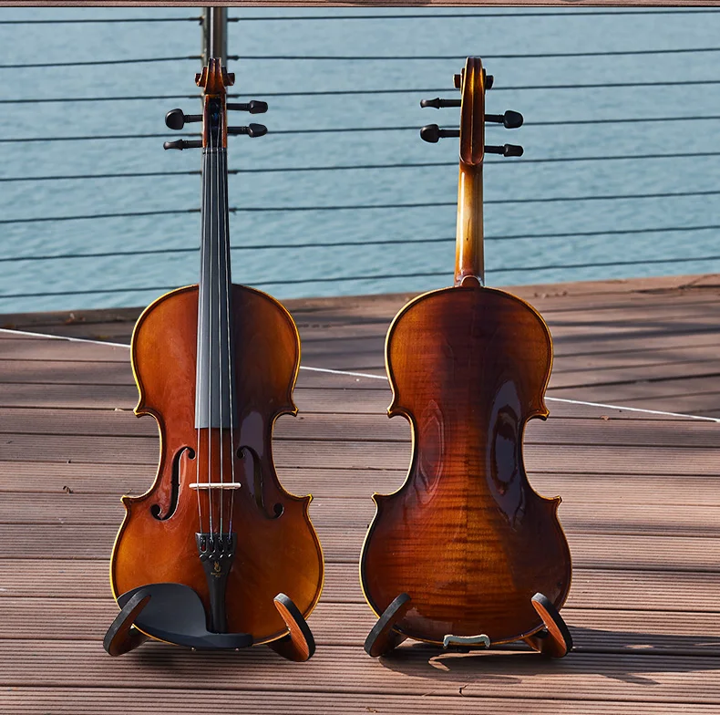 Original handmade violin maple 4/4 3/4 solid wood natural grain Red light violin children adult playing musical instruments