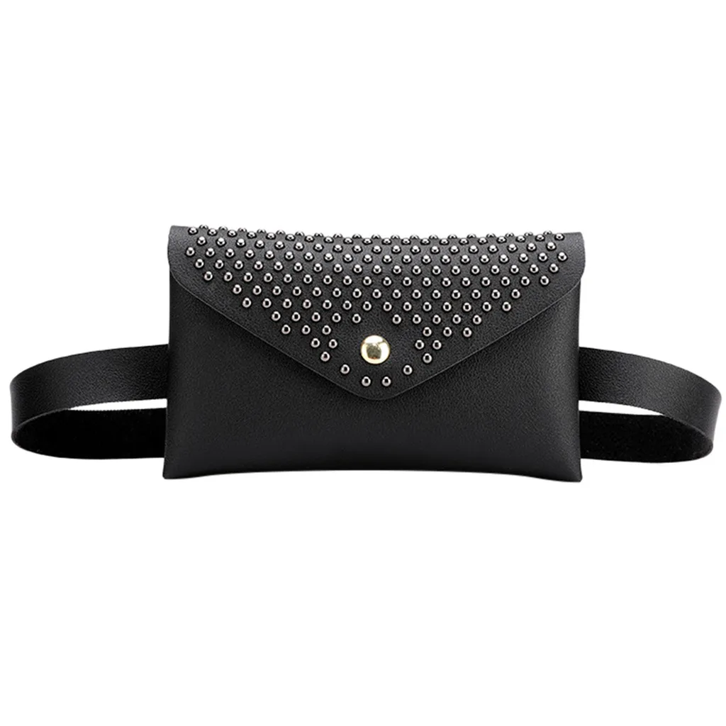Женская Роскошная поясная сумка с кристаллами, модная женская сумка через плечо, нагрудные сумки, повседневные походные поясные сумки - Цвет: Black