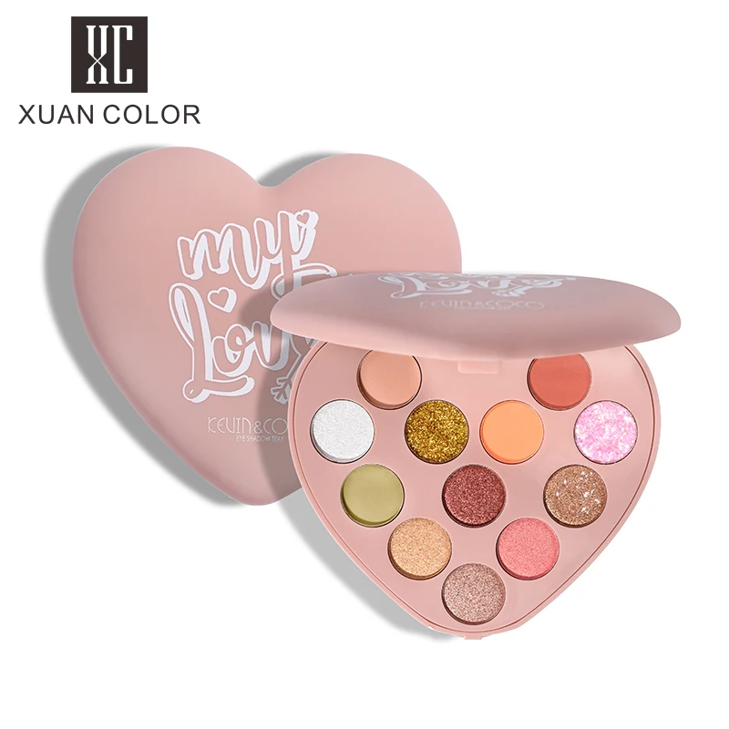Love Heart 12 цветов Палитра теней для век водостойкая персиковая палитра матовое
