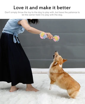 

1PCS safe molar chew toy for large and small dogs spherical toothbrush interactive dog play dog bite toy colorful molar rope
