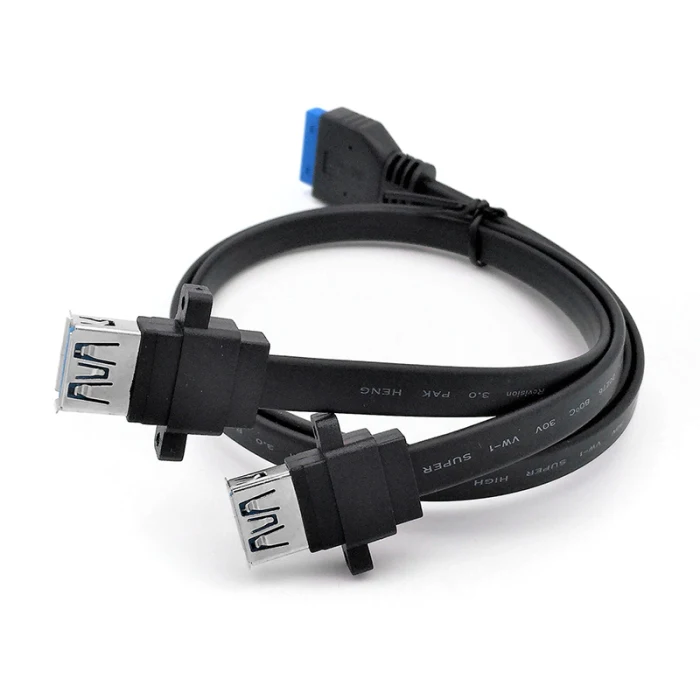 Двойной порт USB 3,0 мама монтажная панель к материнской плате 20Pin Кабель питания Шнур DC128