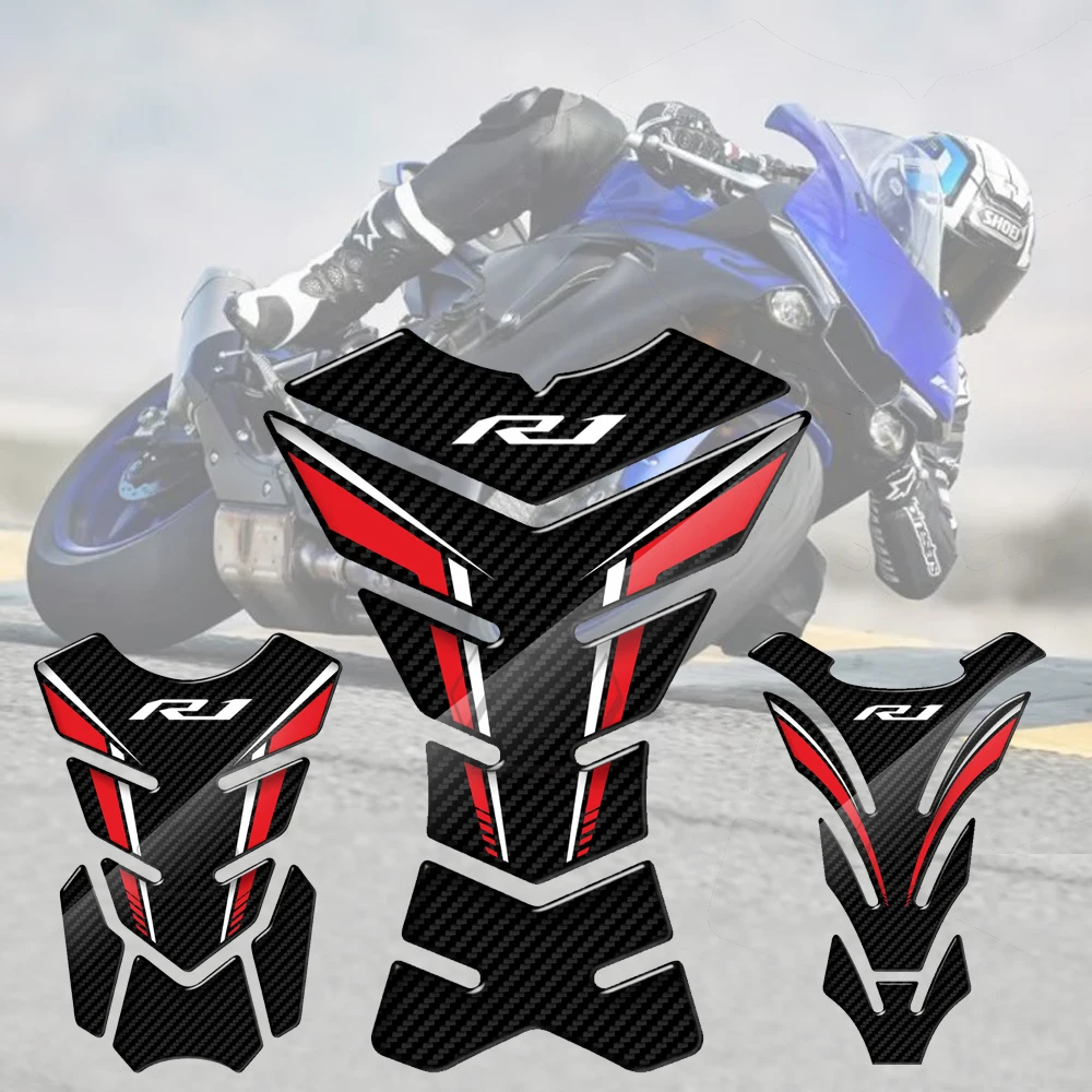 Per Yamaha Yzf-R1 R1 R1M Street Bike 3D Carbon-Look Moto Tank Pad Protector Sticker