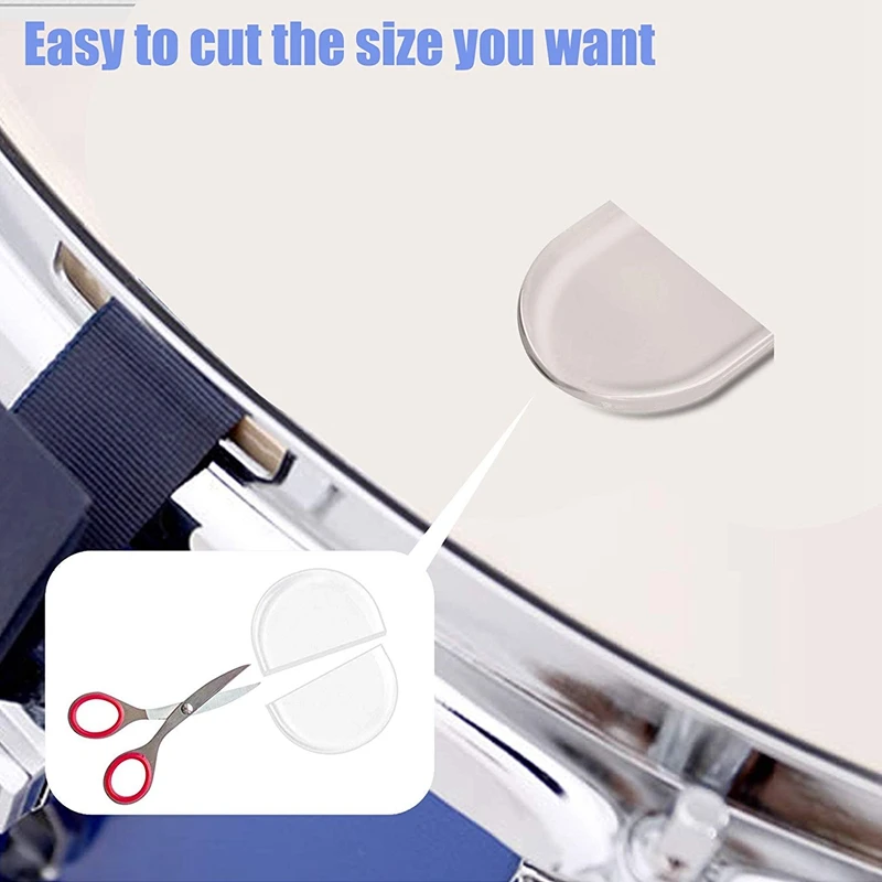 드럼 댐퍼 젤 패드 드럼 소음기, 무독성 소프트 실리콘 드럼 음소거, 드럼 톤 컨트롤, 클리어, 24 개