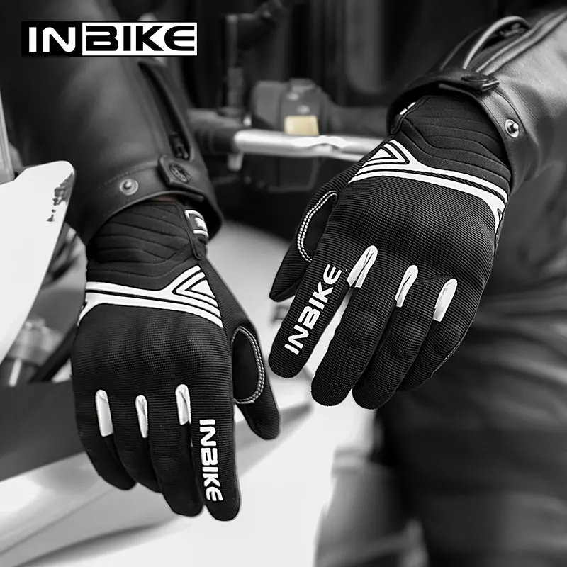 

INBIKE Winter Motocyle Full Finger Pro Gloves Outdoor Cycling Bicycle Rider Gloves Warm Waterproof Shock-absorption Men Bike