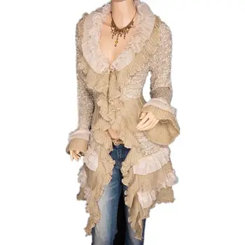 

Gothic Punk Long Sweaters Women Cool Jumpers Knit Sweater Vintage Royal Sweater Top