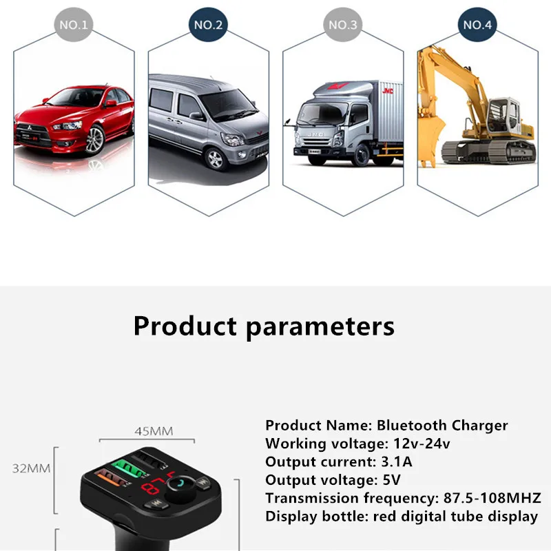 Автомобильный mp3-плеер аудио Fm передатчик Bluetooth автомобильный комплект стерео приемник зарядное устройство Fm модулятор быстрое зарядное устройство 12 В Usb