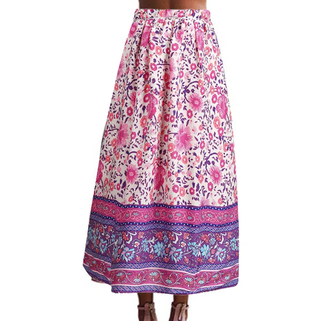 JAYCOSIN женская одежда Boho Сексуальная плиссированная юбка с высокой талией для женщин s модная эластичная юбка миди с цветочным принтом осень зима 1202