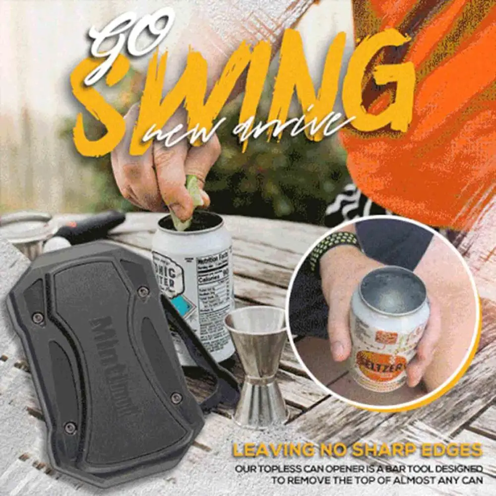 Go Swing Topless Can Opener Bar Tool Safety Manual Opener for Household Kitchen