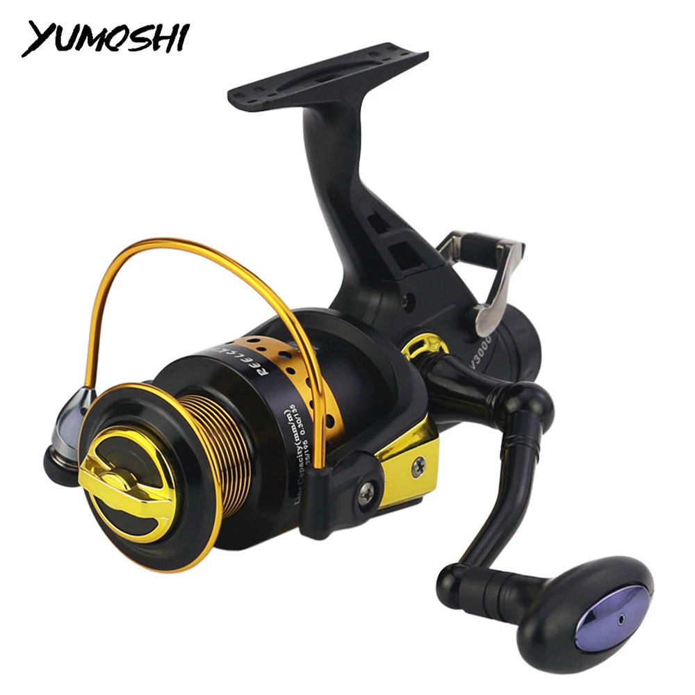  YUMOSHI 13+1BB Fishing Reel All Metal Spool Spinning Reel Stainless Steel Handle Line Spool Saltwat