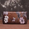 Female Purse Wrist Bags Floral Printing Money Clips Clutch Handy Zipper Bag Multi-Cards Genuine Leather Women Long Wallets ► Photo 3/6