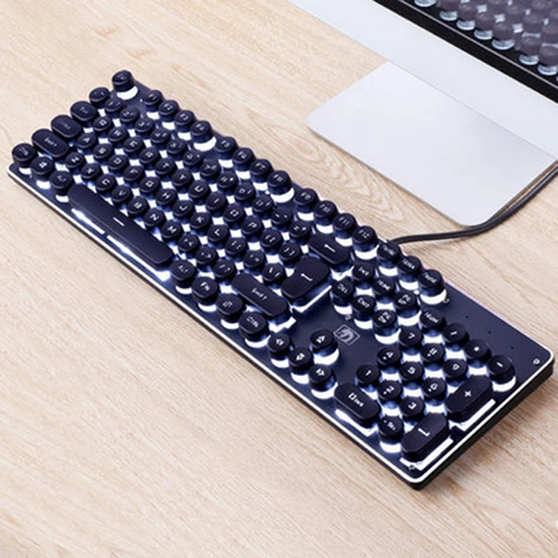 Mr светодиодный игровой клавиатуры с подсветкой алюминиевая основа 104 стандартные клавиши Механическая игровая клавиатура Overwatch ретро - Цвет: Just White light
