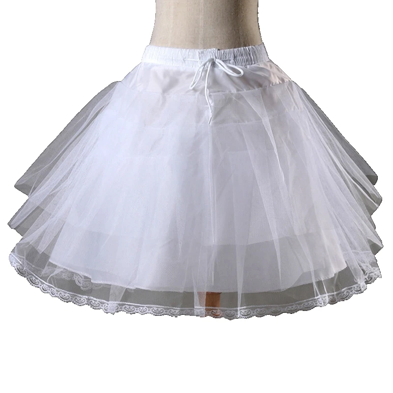 

Top Quality Stock White Black Ballet Petticoat Tulle Ruffle Short Crinoline Bridal Petticoats Lady Girls Child Underskir