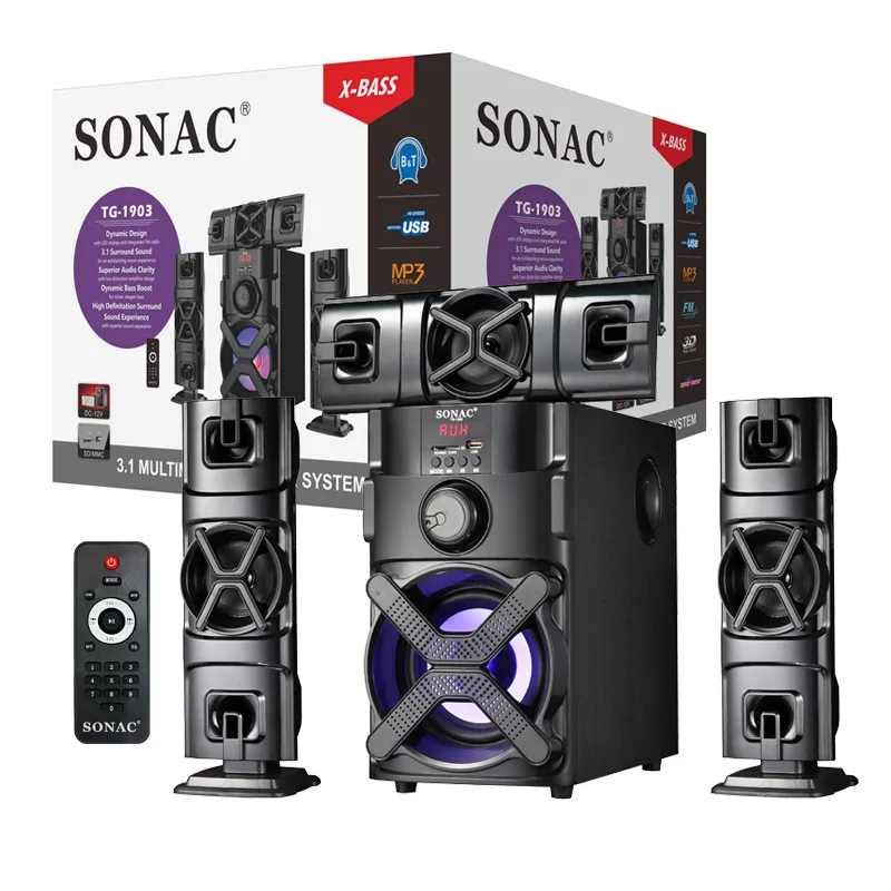 2022 New Sonac Tg1903 Highpower Wireless Bluetooth Home Theater