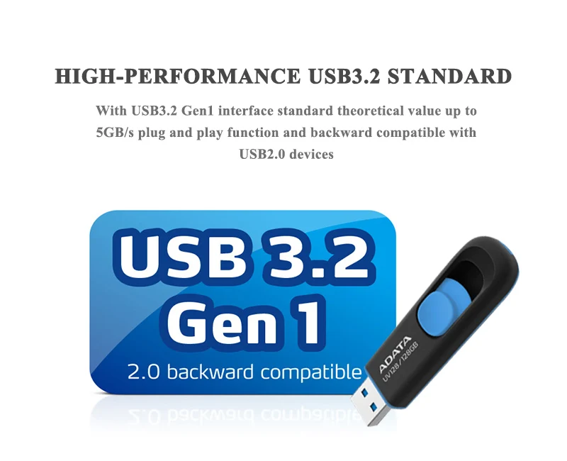 pen drive Original Adata UV128 USB 3.2 Gen 1 Pendrive 128GB 64GB 32GB 16GB Memory Stick Flash Drive For Computer usb flash memory