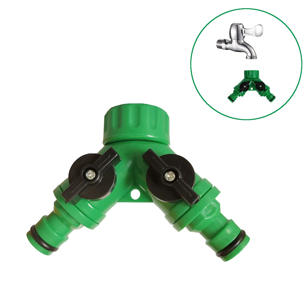 3/4 ''пластиковый Y разветвитель шланга садовый поливной адаптер 2 способ быстрый разъем Оросительная Система клапан(зеленый