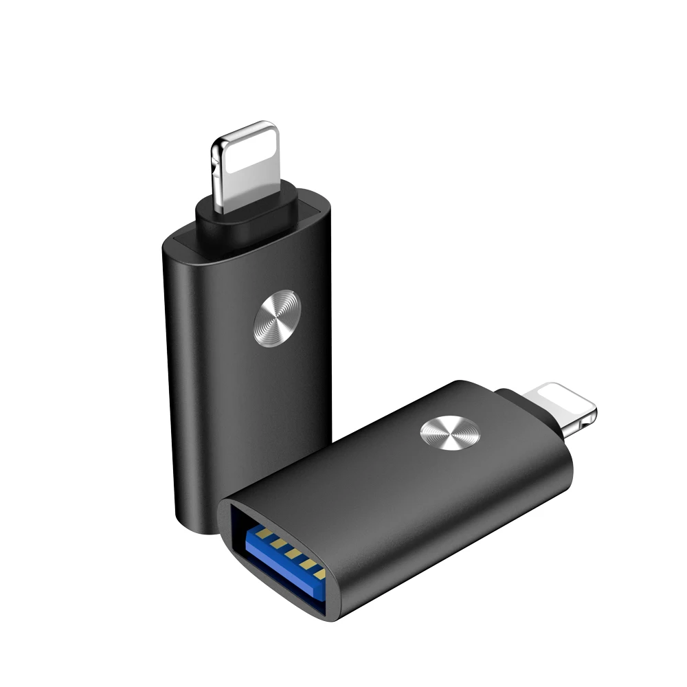 Черный OTG USB к Lightning Adater конвертер MIDI пианино клавиатура Камера Adater для iPhone 11 Pro XS max XR X 8 7 6 6s 5 5S SE iOS 12 13 - Цвет: Черный