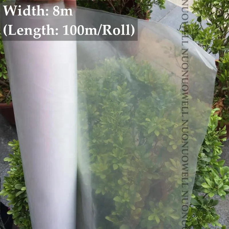 Width 8m L-100m 120 м/рулон 0,10 мм утолщенная сельскохозяйственная пластиковая парниковая пленка домашний сад наружная Брезентовая пленка растения сохраняют тепло - Цвет: Width 8m L-100m