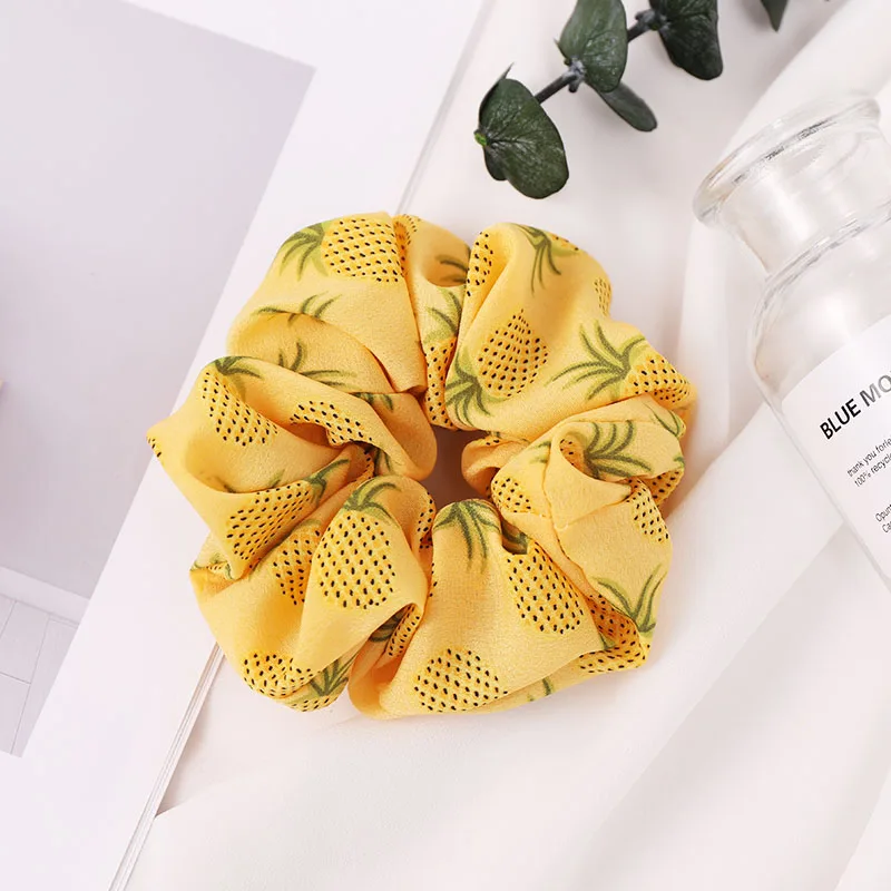 yellow pineapple Женский милый ананас клубника сырой резинки для волос конский хвост держатель сладкий резинки повязка на голову модные аксессуары для волос - Цвет: yellow pineapple