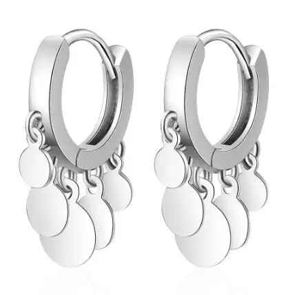eh1176 silver Серьги-гвоздики с подвесками из стерлингового серебра 925 пробы для женщин, очаровательные серьги с кисточками в виде креста в виде звезды, серьги с кисточками pendientes aretes de mujer - Окраска металла: eh1176 silver