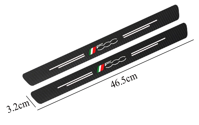 4 Sticker Battitacco In Fibra Di Carbonio Per Fiat QUBO - Anti-Graffio, Decorativi - Foto 3