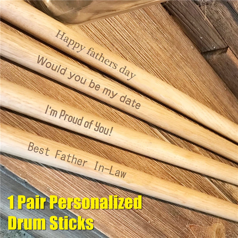 Drumsticks 1 Pair Personalized Custom Drummer Gift Size 5a Laser